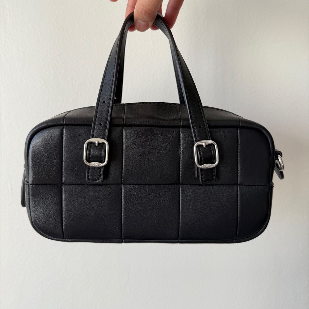 Coachtopia coach Alter/Ego Mini Satchel Bag black Checkerboard Leather Crossbody - Picture 2 of 6